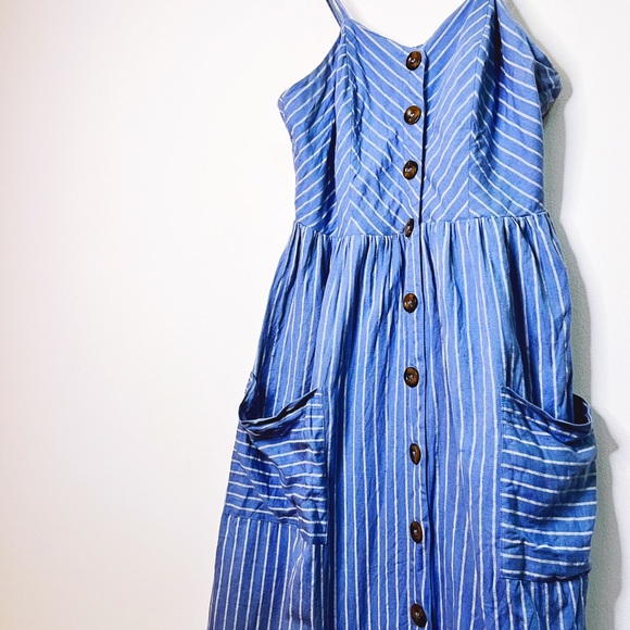 Japna Dresses & Skirts - BLUE STRIPED COTTON DRESS